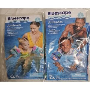 Inflatable Toddler Arm Band FOUR SETS 2 EACH-SHARKS & MERMAID Water Floatation